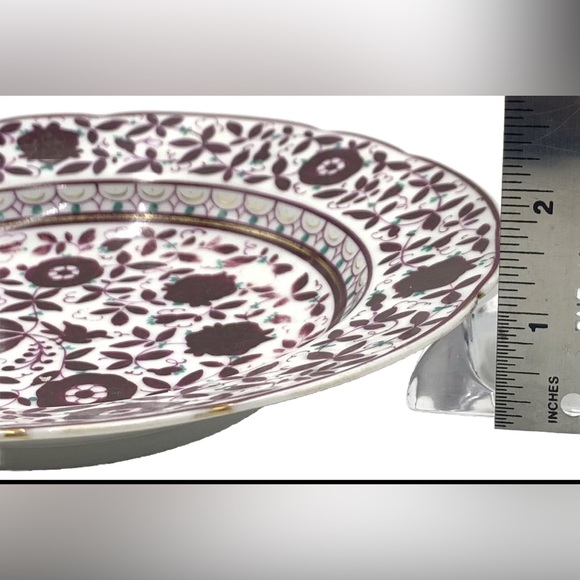 Royal Vienna Floral Soup Plate  1744-1749 ? Bindenschild Red Shield Antique - Picture 9 of 11